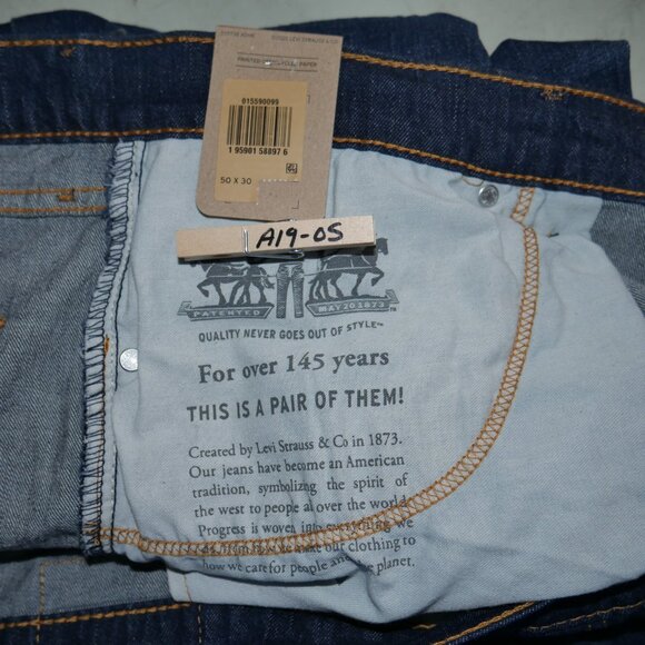 Levis 559 Men's Size 50x30 Jeans Relaxed Fit Straight Leg Dark Wash Denim NWT - Picture 9 of 11